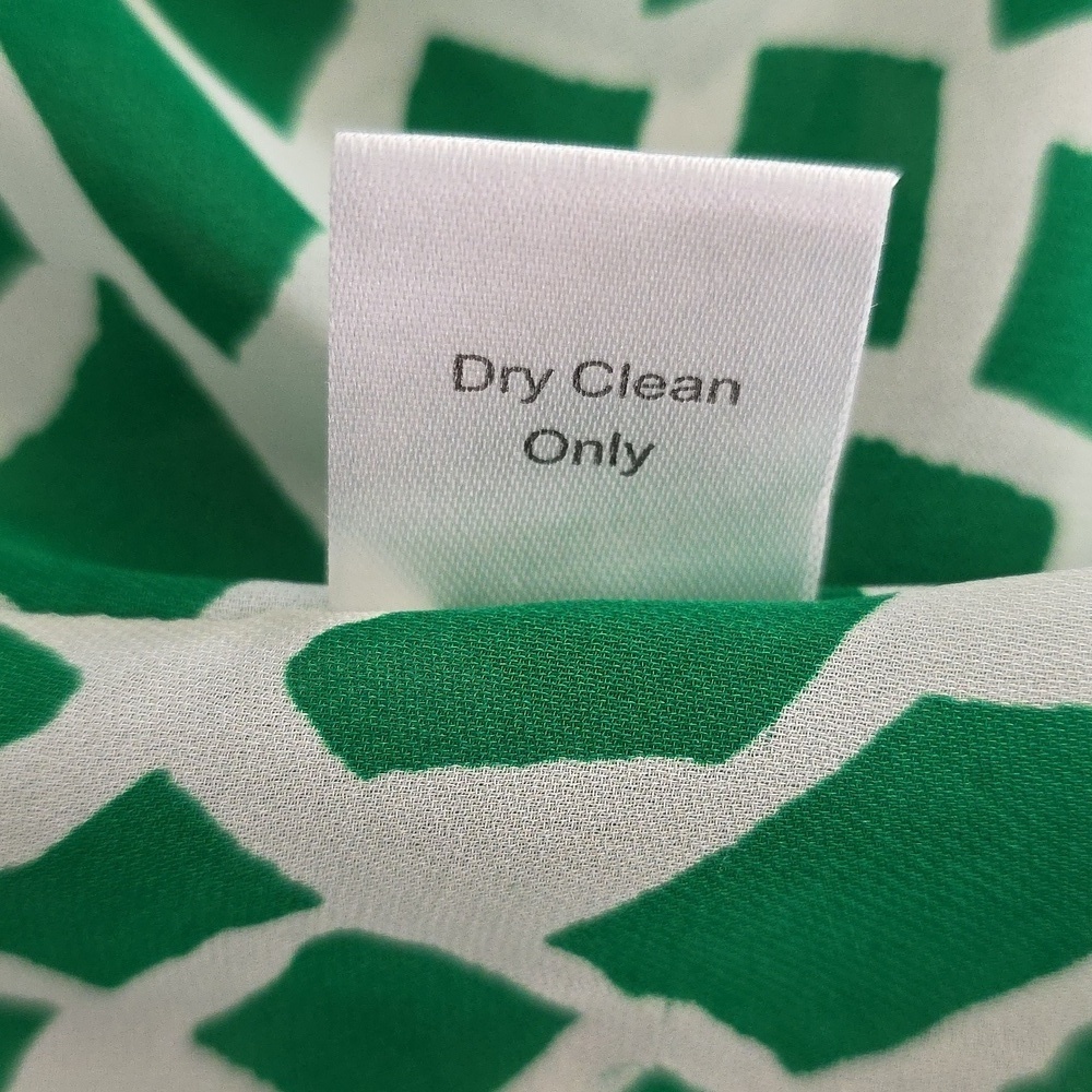 Parker Green & White Lined Silk Dress.  Size Extra Small - Picture 11 of 12